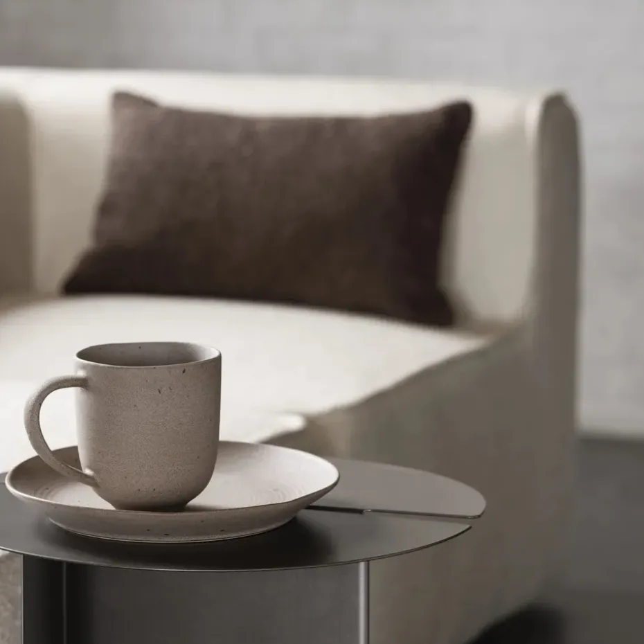 Mesa auxiliar ORU S, Ø35 cm, Burned metal