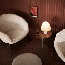 Mesa auxiliar Pal 6755 , Nogal-acero cepillado-Ø44 cm