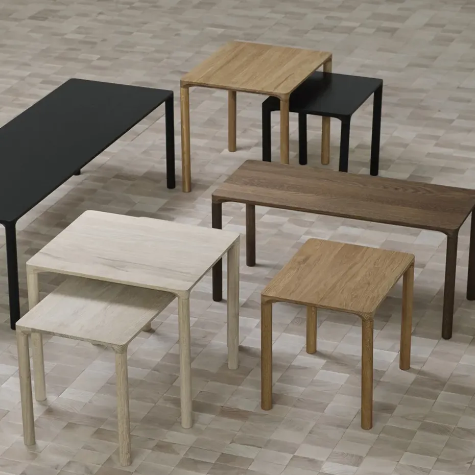 Mesa auxiliar Piloti 6705, Roble enjabonado — altura 35 cm