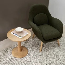 Mesa auxiliar Pon, Roble ahumado aceitado, Ø40 cm