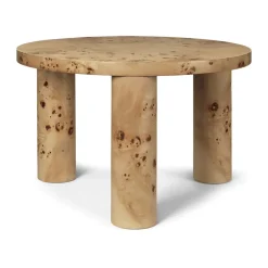 Mesa auxiliar Post small Ø65 cm, Burl veneer