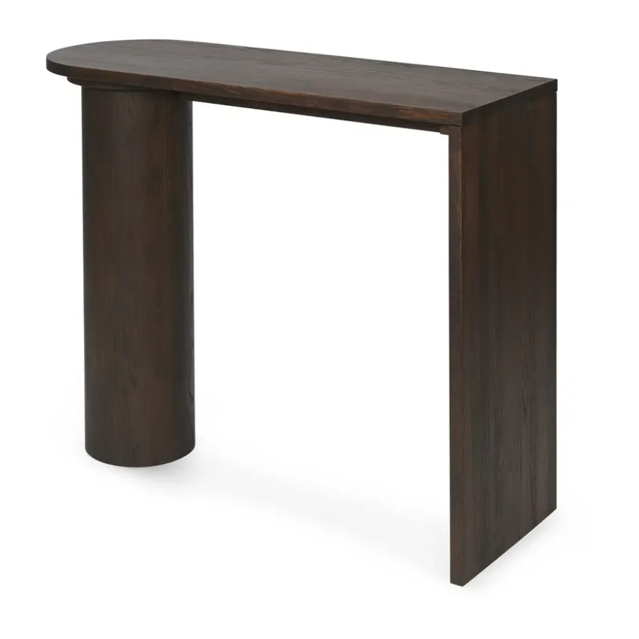Mesa auxiliar Pylo Console Table 85x36x100 cm, Roble manchado oscuro