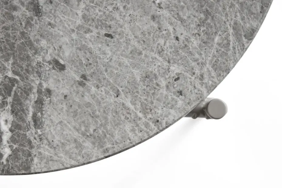 Mesa auxiliar Rebar Ø45 cm, Grey marble-fossil