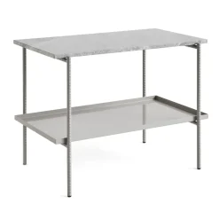 Mesa auxiliar Rebar 75x44x55 cm, Grey marble-fossil