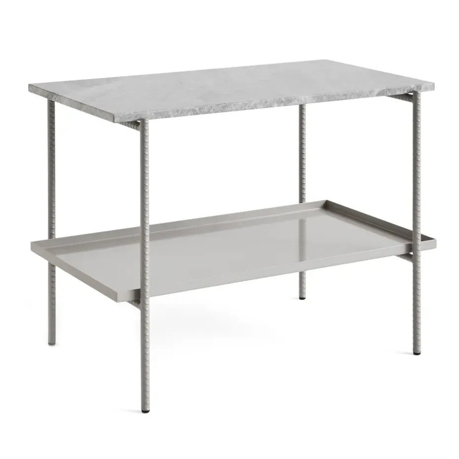 Mesa auxiliar Rebar 75x44x55 cm, Grey marble-fossil