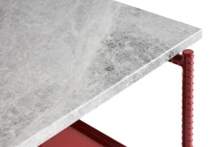Mesa auxiliar Rebar 75x44x55 cm, Grey marble-barn red