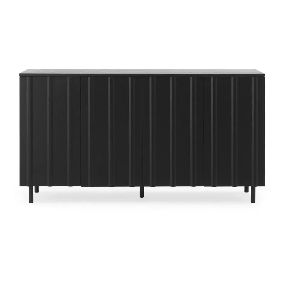 Mesa auxiliar Rib 45x159 cm, Soft Black
