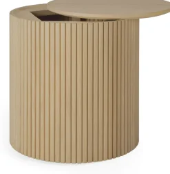 Mesa auxiliar Roller Max, Roble, redondo