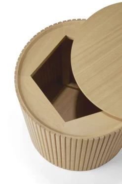 Mesa auxiliar Roller Max, Roble, redondo