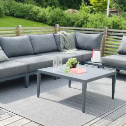 Mesa auxiliar Santander 75x43x24 cm, Gris aluminio