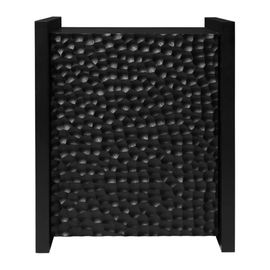 Mesa auxiliar Scarni, Fresno tintado oscuro, 38×40×45 cm