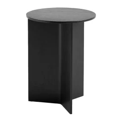 Mesa auxiliar Slit high Ø35 cm, Black lacquered oak