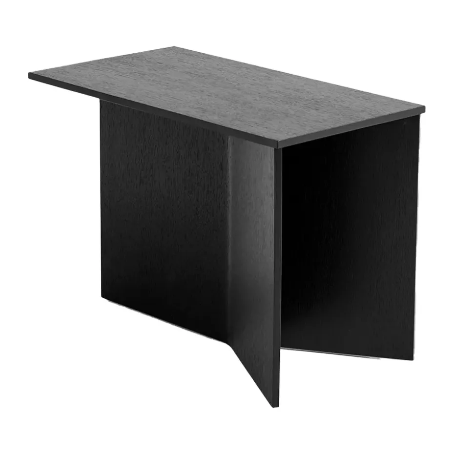 Mesa auxiliar Slit Oblong 27,5x49 cm, Black lacquered oak