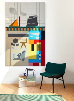 Mesa auxiliar Slit Oblong 27,5x49 cm, Mirror polished steel