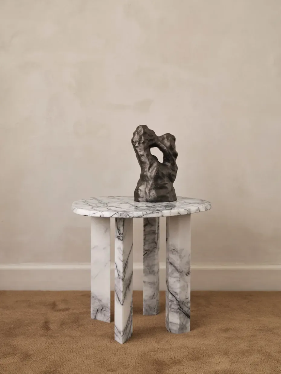 Mesa auxiliar Taula Ø54,4x45 cm, White-charcoal