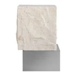 Mesa auxiliar Temple tall 50x33 cm, Chrome-limestone