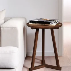 Mesa auxiliar Tripod, Black oak small 56x46 cm