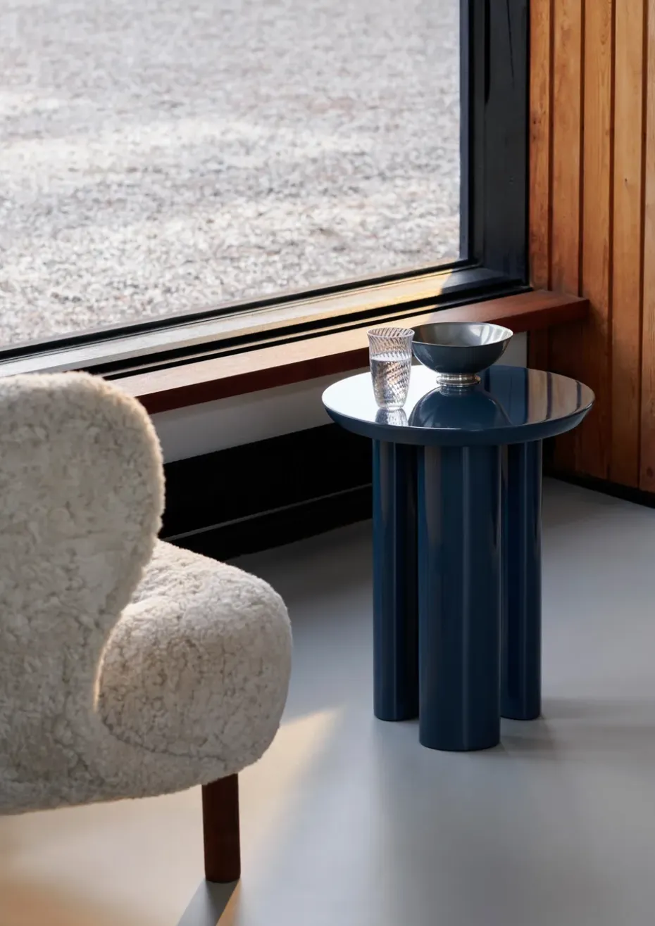 Mesa auxiliar Tung JA3, Steel blue