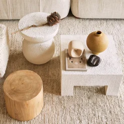 Mesa auxiliar Umi Ø37x44 cm, Off white