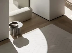 Mesa auxiliar Volos S, Ø52 cm, Travertino Plata