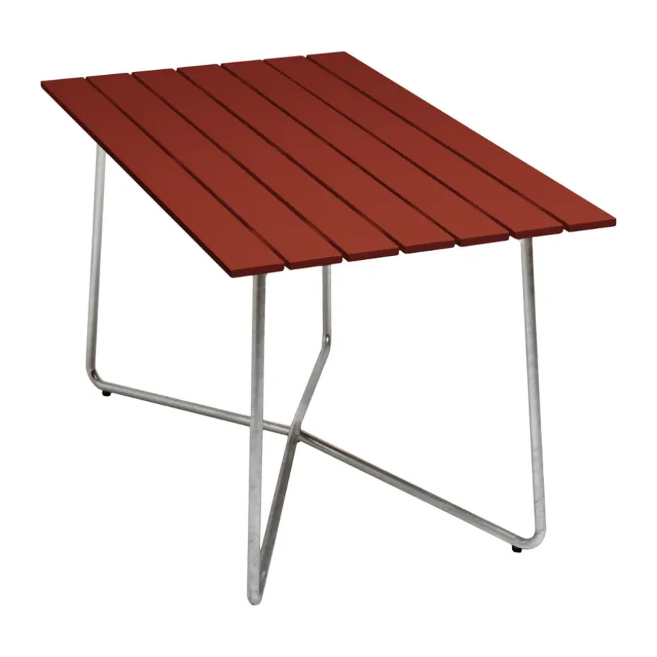 Mesa B25A, Roble teñido oscuro con acabado lacado - acero galvanizado