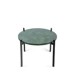 Mesa bandeja Single Deck, mármol verde, estructura negra