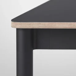 Mesa Base, White, borde de madera contrachapada, 190x85cm
