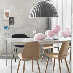 Mesa Base, White, borde de madera contrachapada, 250x90 cm