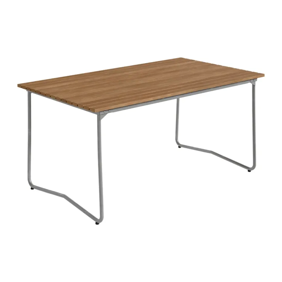 Mesa Bovik, Teca con bastidor galvanizado en caliente, 150x92 cm