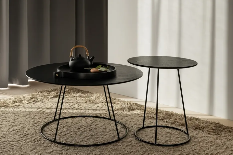 Mesa Breeze tablero liso Ø46 cm, negro