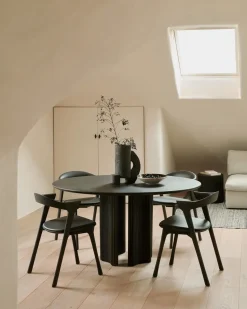 Mesa comedor Roller Max, Caoba teñida en marrón oscuro