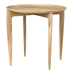 Mesa con bandeja Foldable Ø 45 cm, Roble