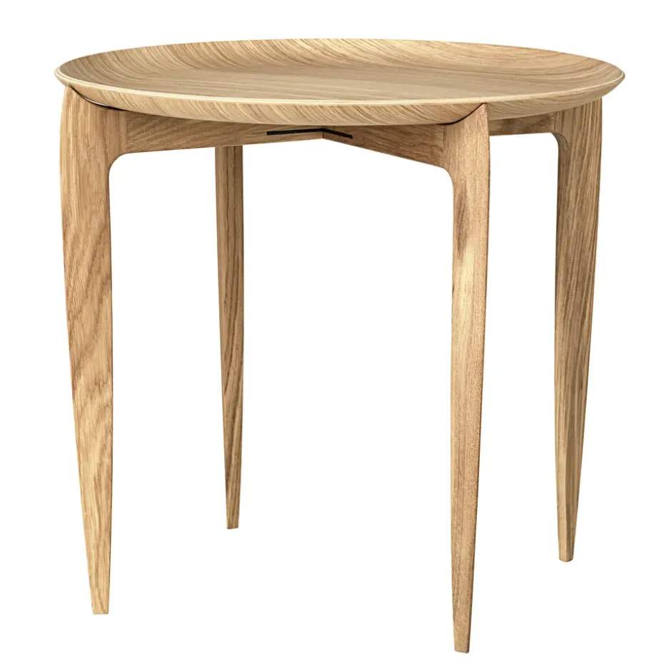 Mesa con bandeja Foldable Ø 45 cm, Roble
