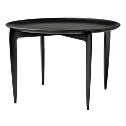 Mesa con bandeja Foldable Ø60 cm, negro