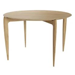 Mesa con bandeja Foldable Ø60 cm, Oiled oak