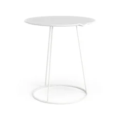 Mesa con ola Breeze Ø46 cm, blanco