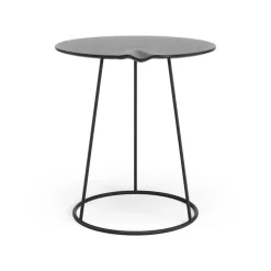 Mesa con ola Breeze Ø46 cm, negro