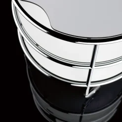 Mesa con ruedas Chicago I, Laminado negro-cromo