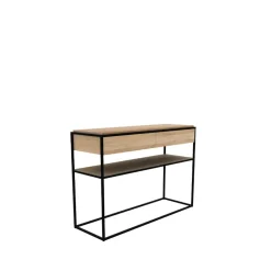 Mesa consola Monolit 122x40 cm, Oak-Black