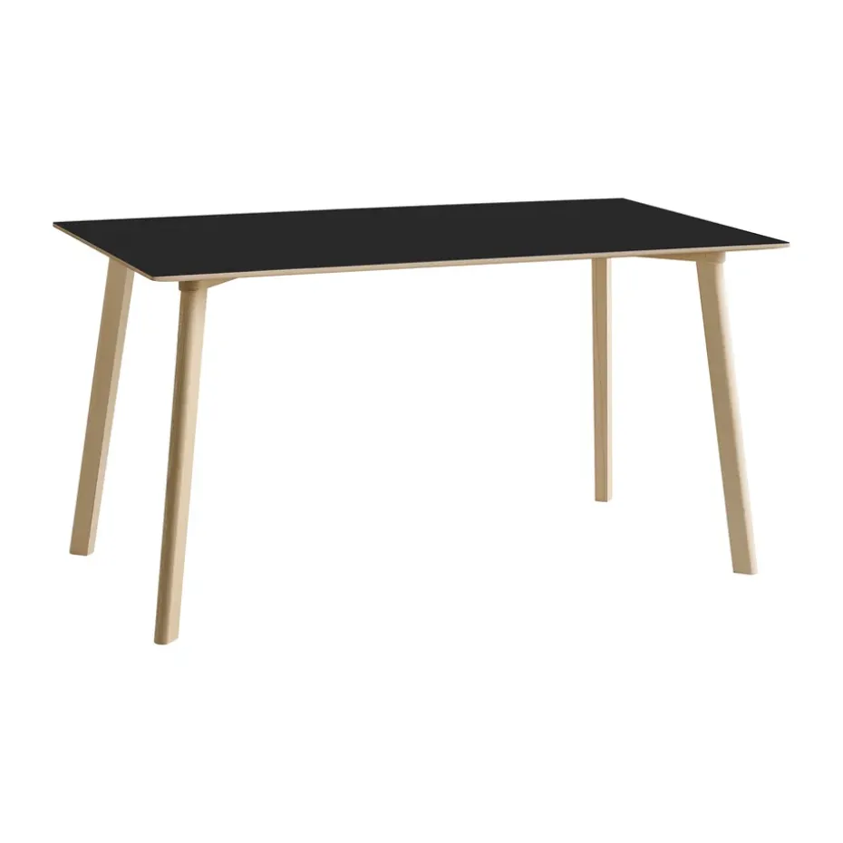 Mesa CPH210 Deux 2.0, 75×140 cm, Laminado negro-haya sin tratar