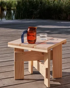 Mesa Crate Low Table 45x45x40 cm pino lacado, Pino lacado con barniz al agua