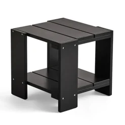 Mesa Crate Side Table 49,5×49,5×45 cm pino lacado, Negro