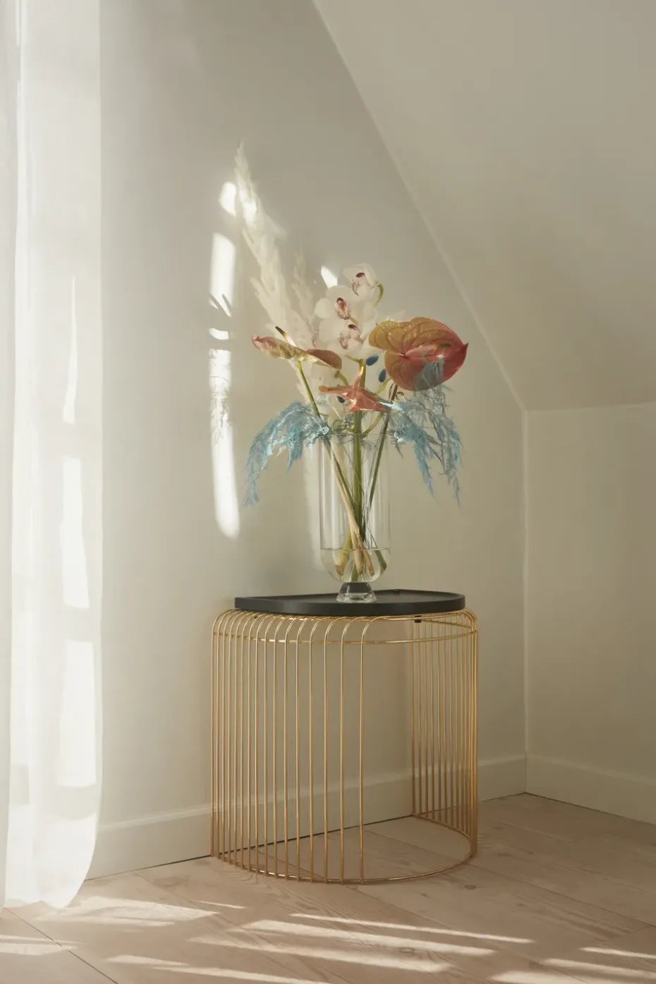 Mesa Curva 45 cm, Dorado