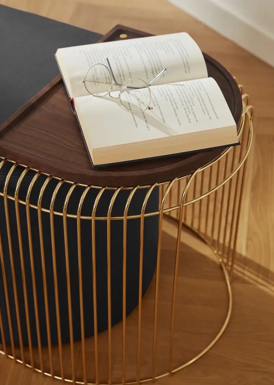 Mesa Curva 45 cm, Dorado