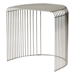 Mesa Curva 45 cm, plateado