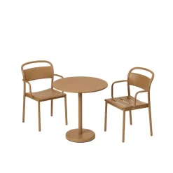 Mesa de acero Linear Ø70 cm, Burnt orange