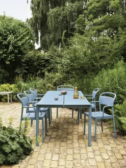 Mesa de acero Linear steel table 200 cm, Pale blue