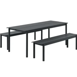 Mesa de acero Linear steel table 200 cm, Black