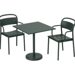 Mesa de acero Linear 70x70 cm, Dark green