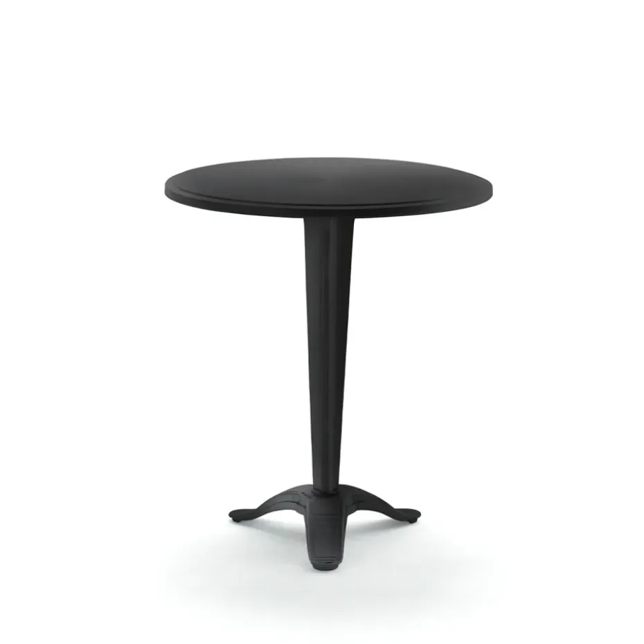 Mesa de café Calais, Negro, soporte negro, pie pequeño